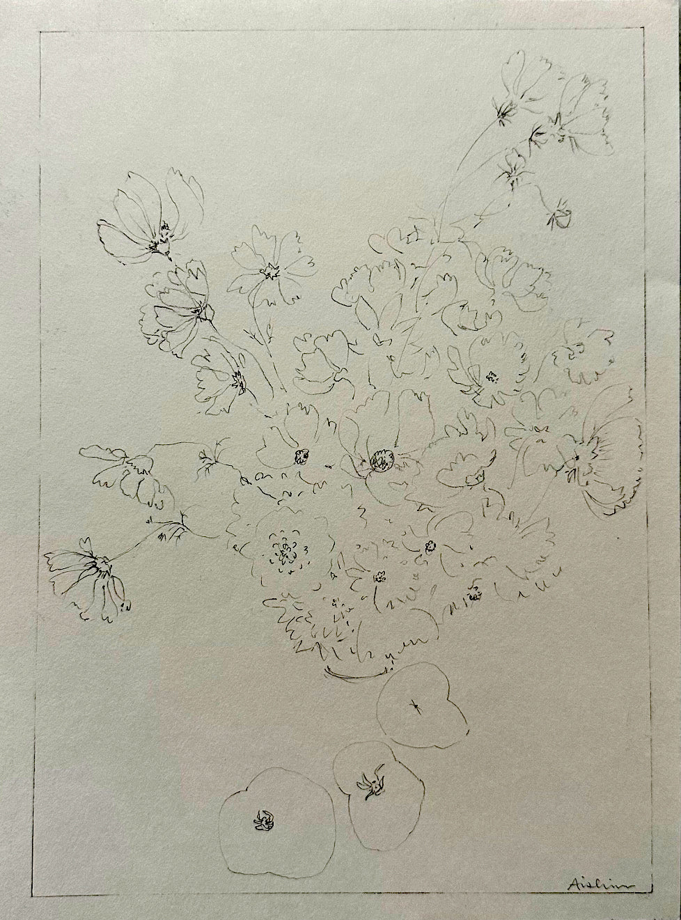 Cosmos and Tomato Still Life