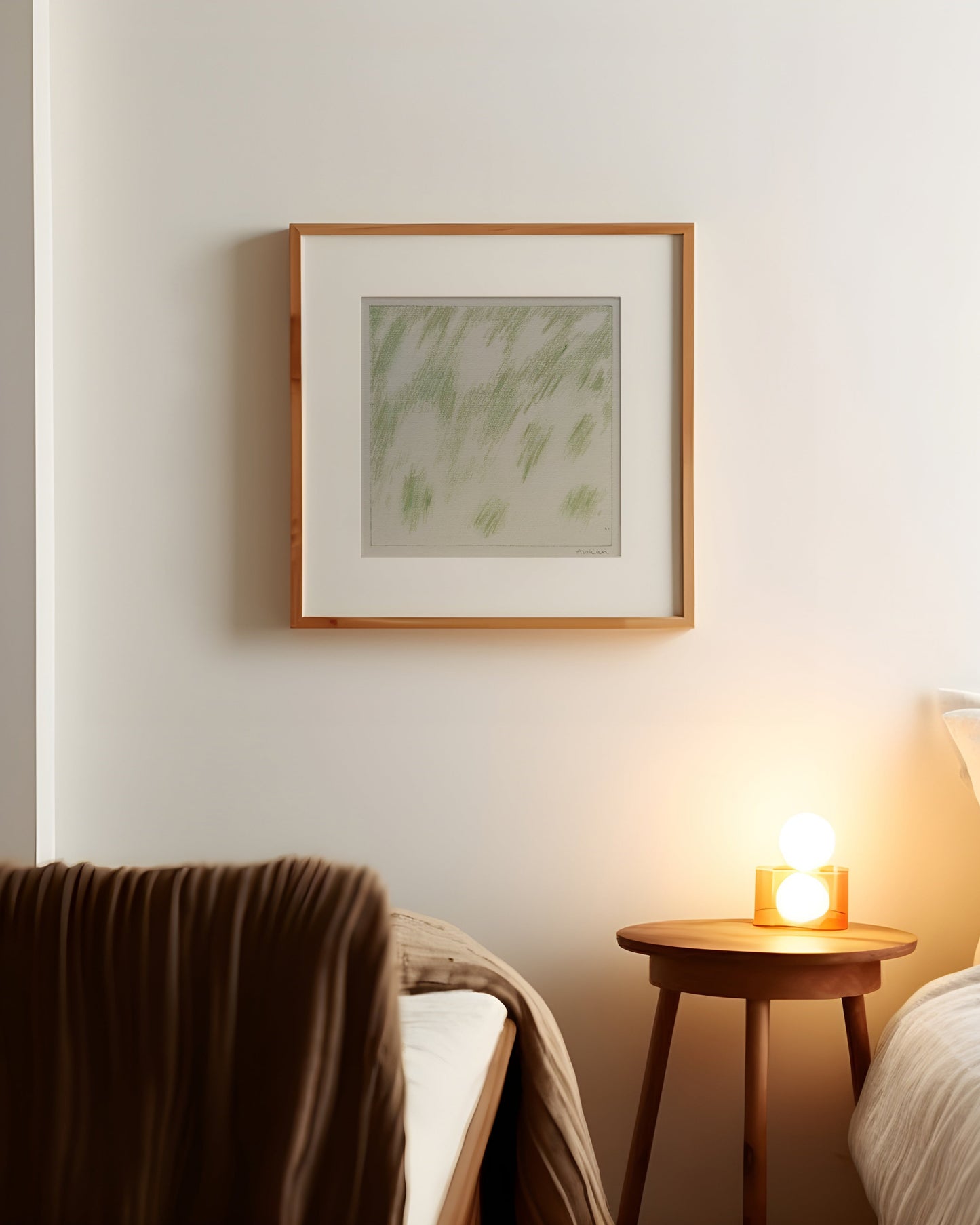 Green & White Abstract