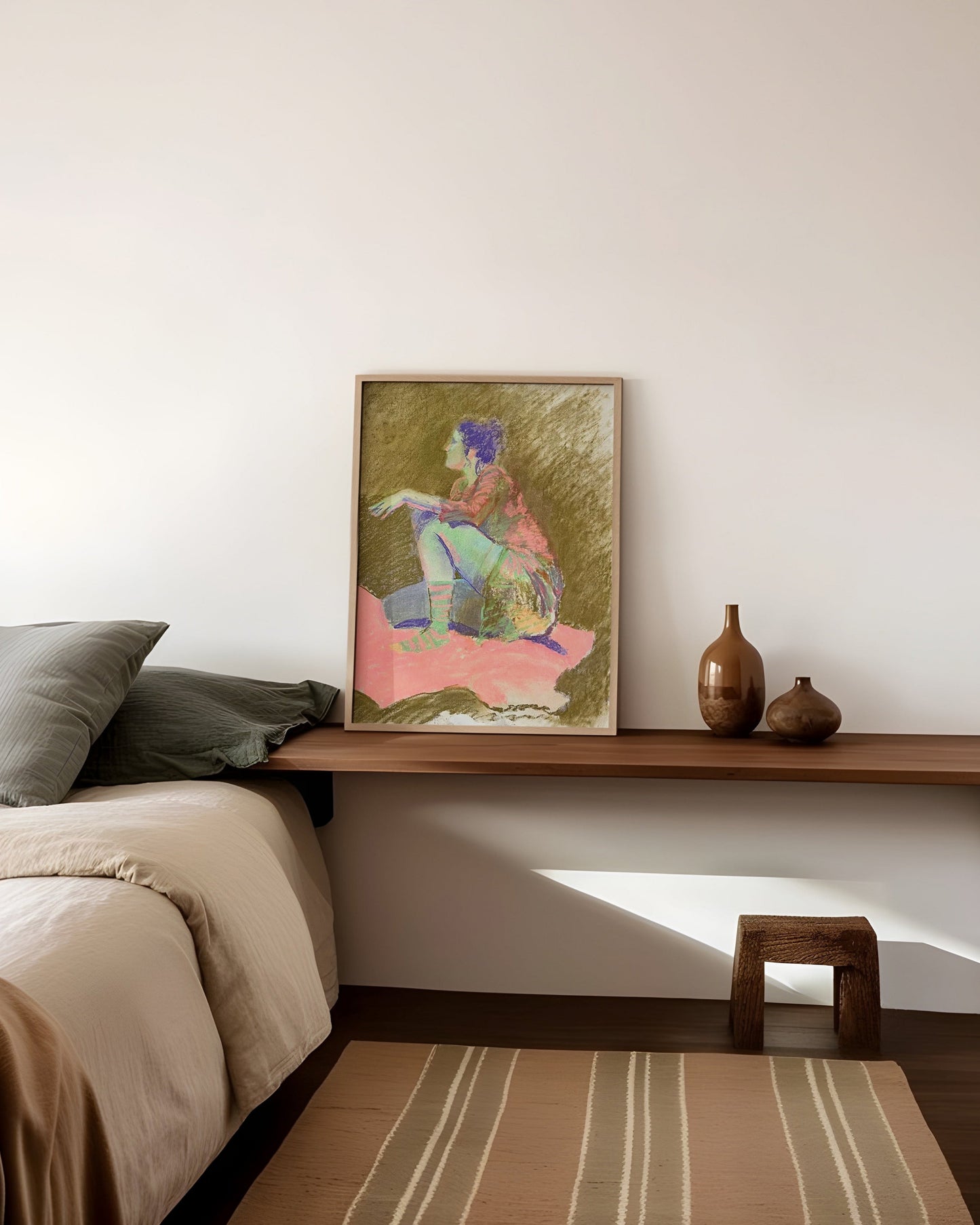 Woman in Hot Pink and Ochre