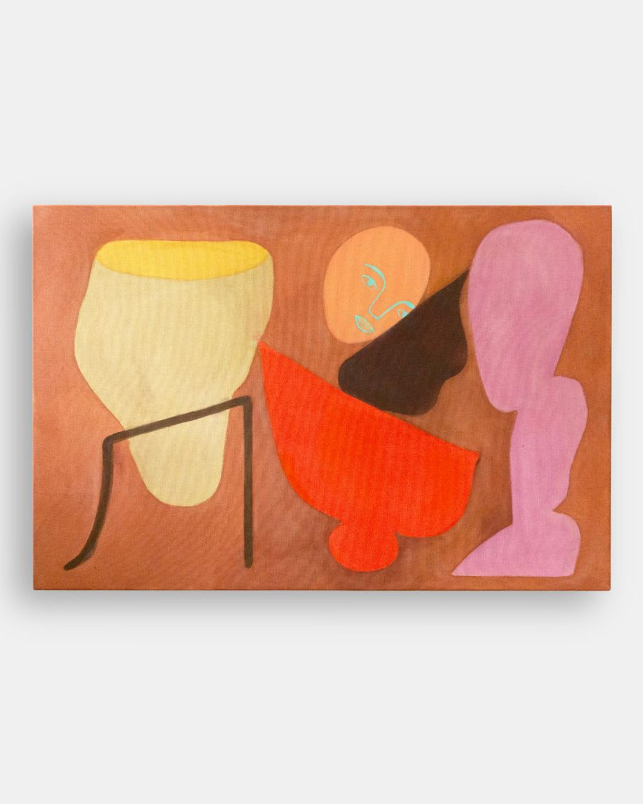 Abstract artwork with colorful shapes