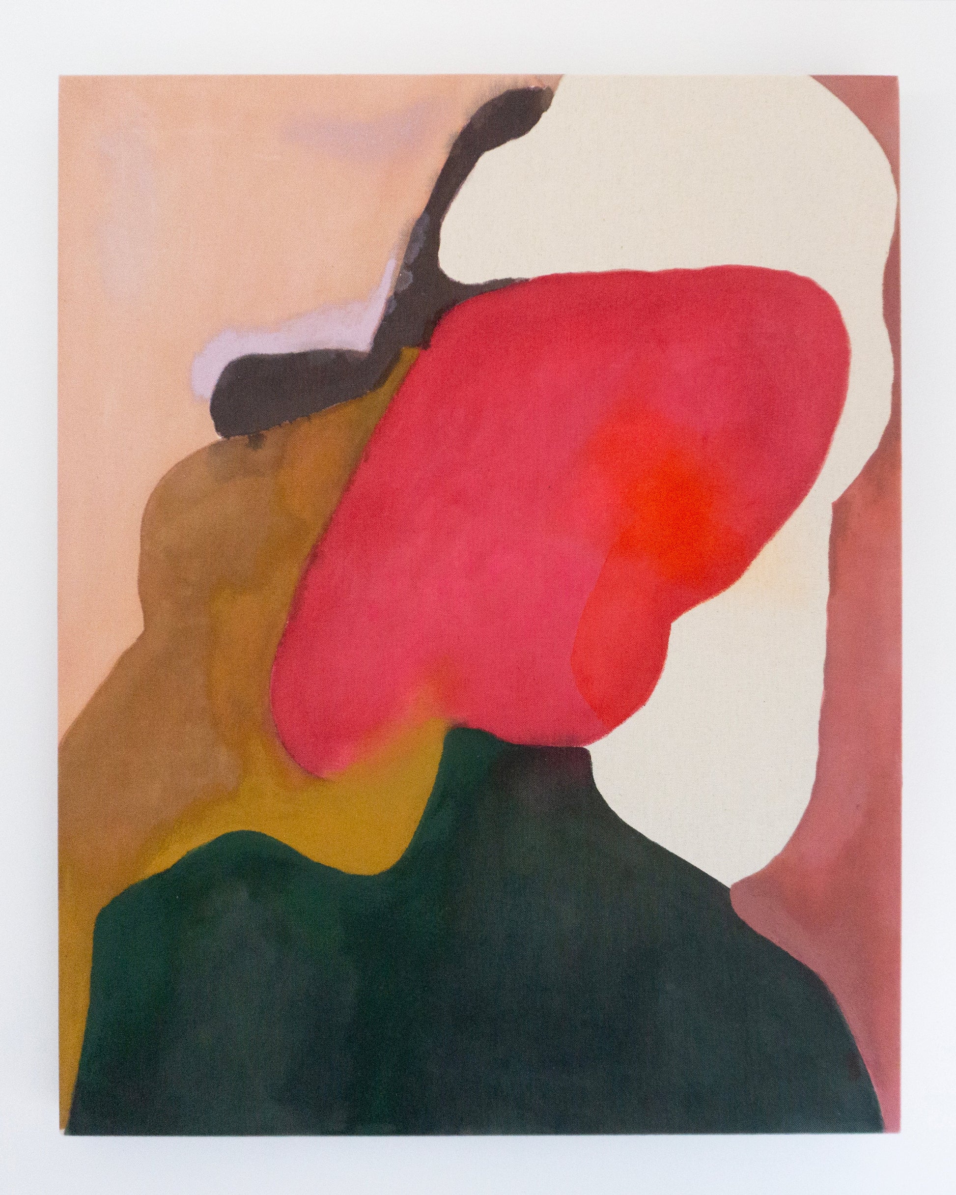 Abstract art piece with colorful shapes on a white background