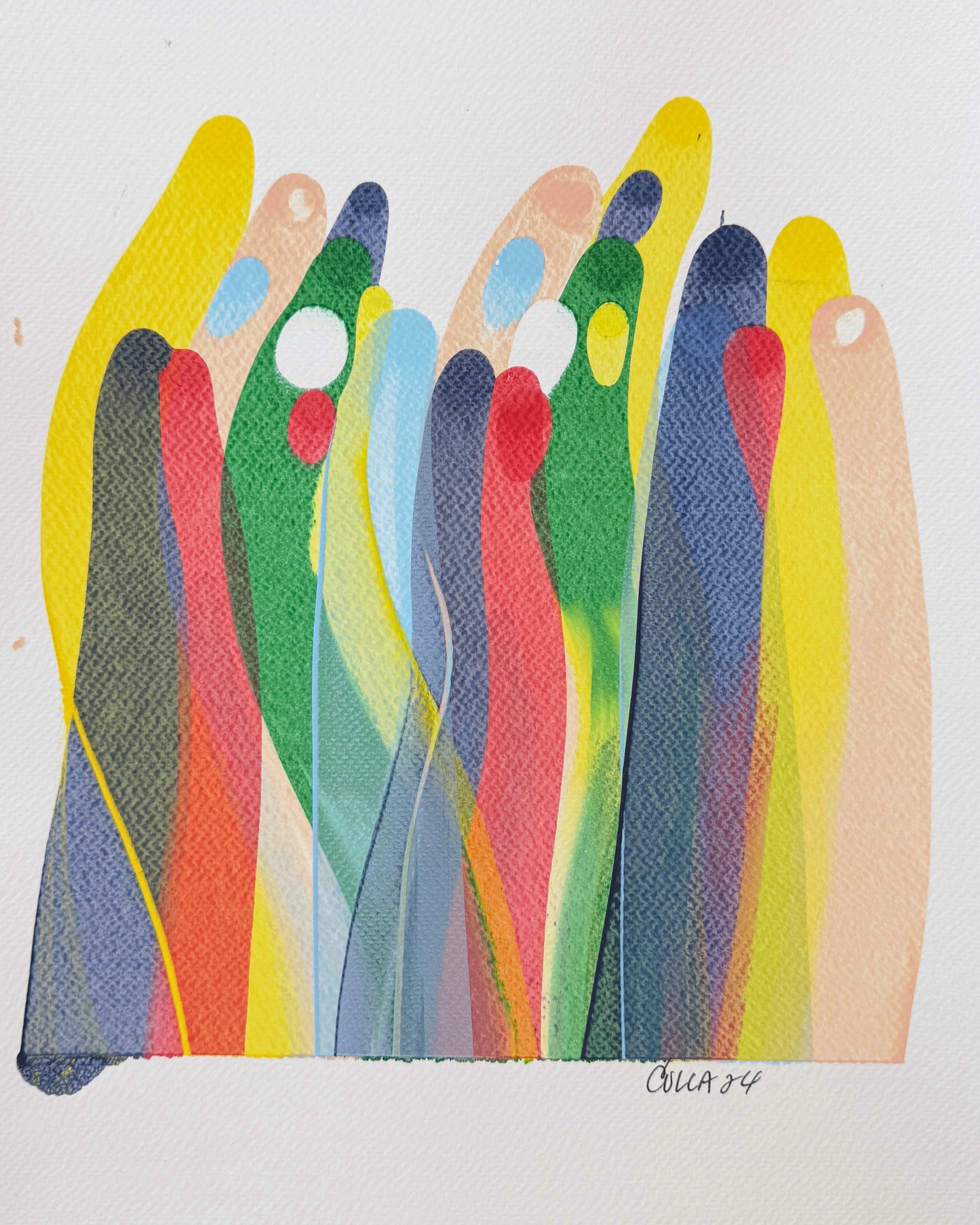 Colorful abstract art on paper.