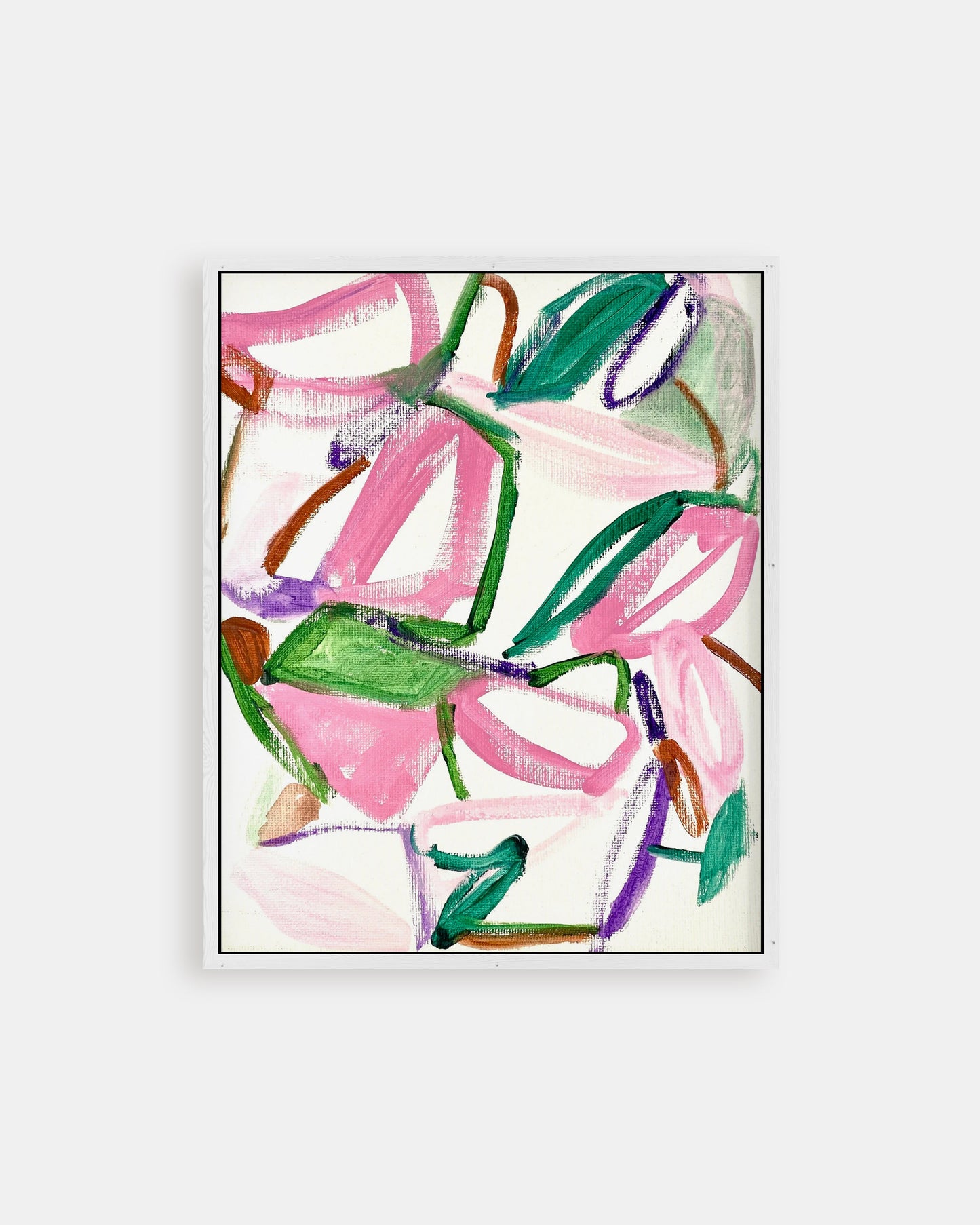 Abstract painting in white frame