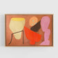 Abstract art piece with colorful shapes.