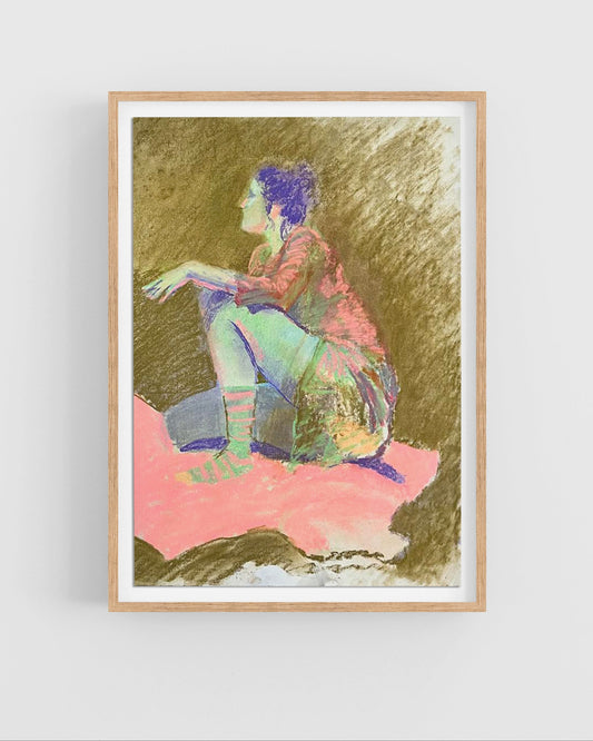 Woman in Hot Pink and Ochre