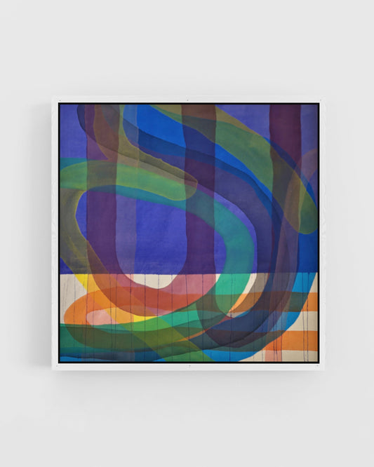 Abstract colorful painting on a white wall