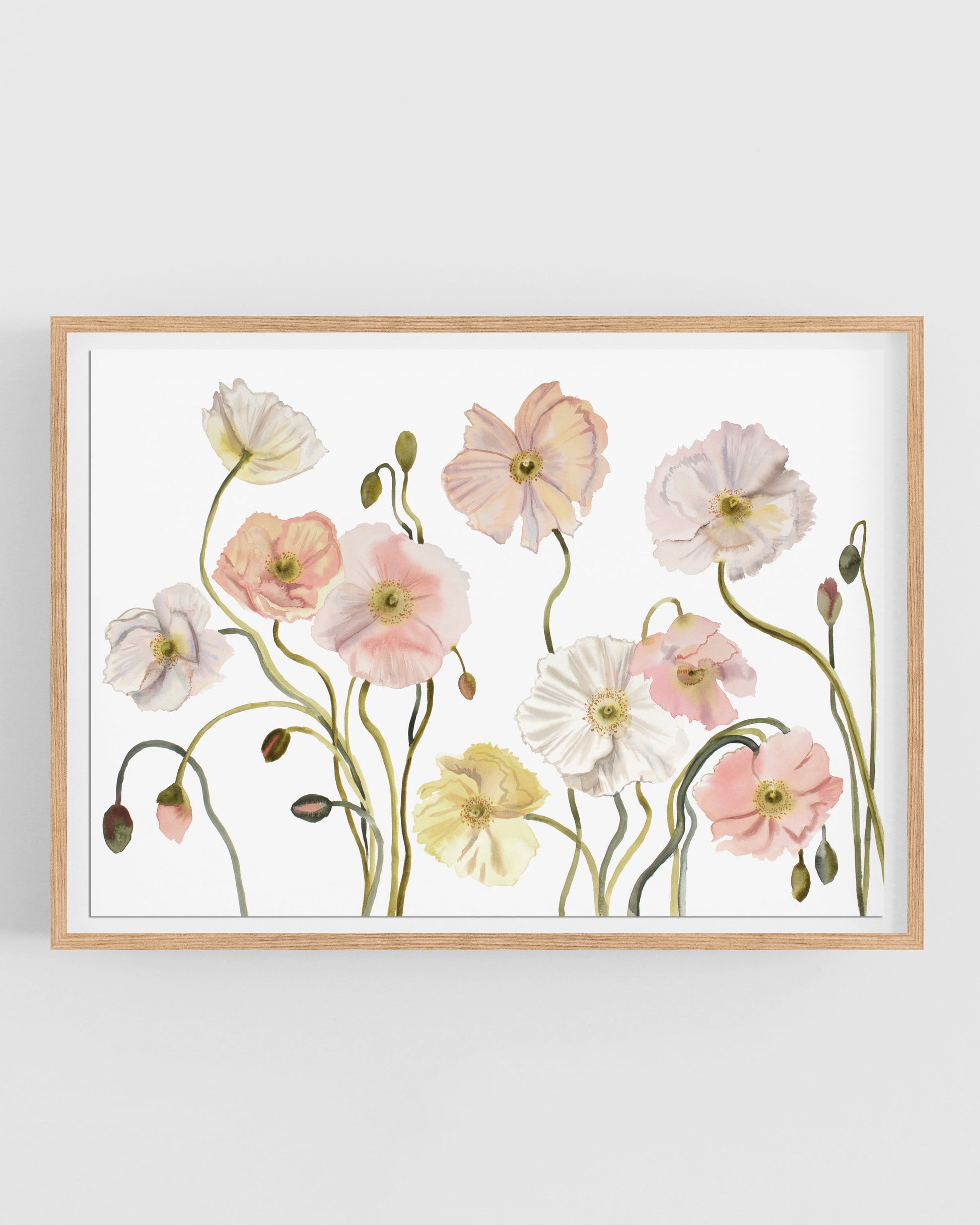 Framed floral artwork